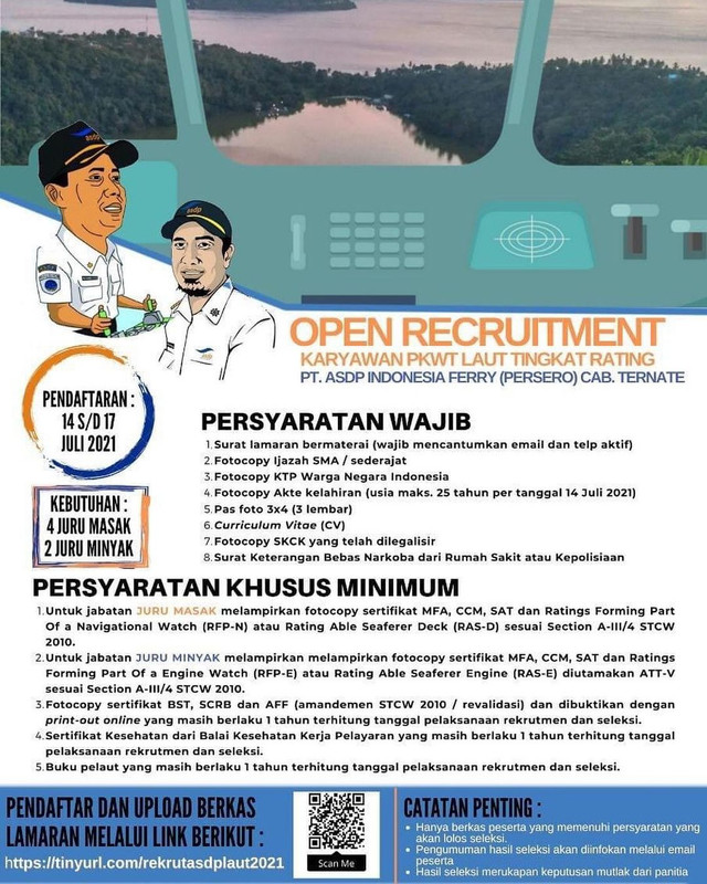 Rekrutmen PT ASDP Indonesia Ferry (Persero) Cabang Ternate