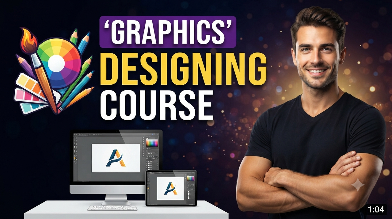Result of: Graphic Design Course YouTube Thumbnail Prompt with Bokeh Effect