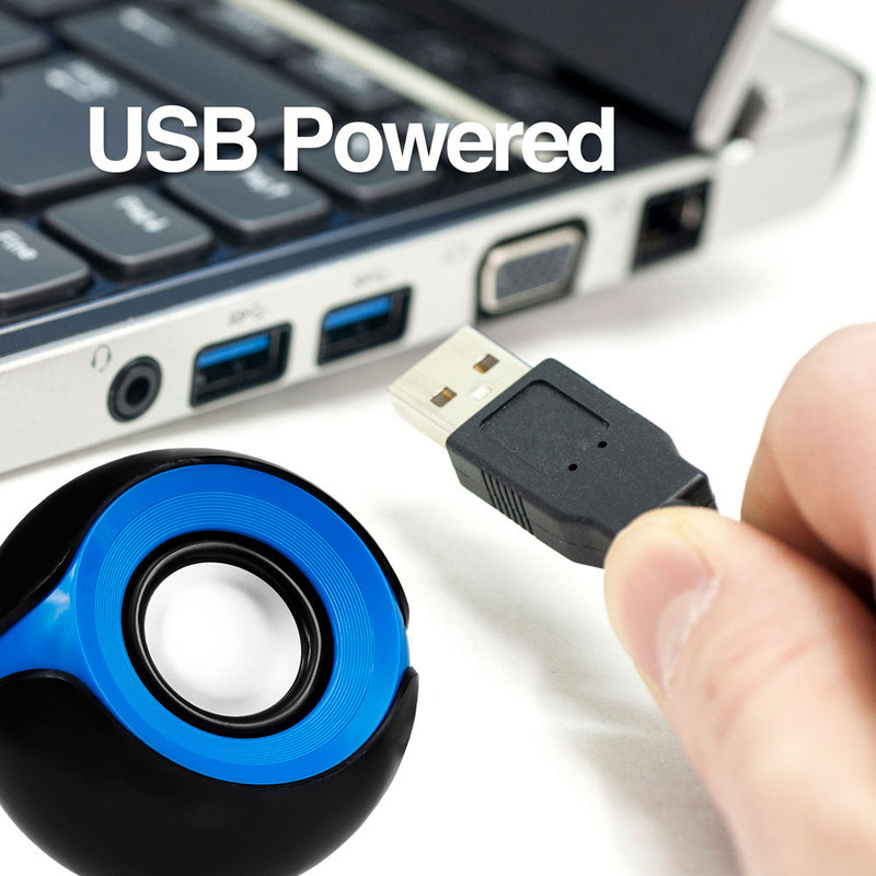 Detalle de la conexión USB y 3.5mm de las bocinas Argom Orbit.