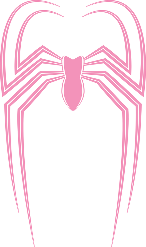 A pink spider stylized to look similar to a bow.
