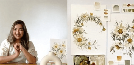 How to Paint Daisy in Loose Watercolor Style