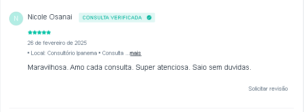 Depoimento de Nicole Osanai sobre Dra. Aline Mouta
