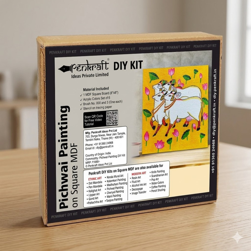 Pichwai Painting on MDF Square Board DIY Kit 