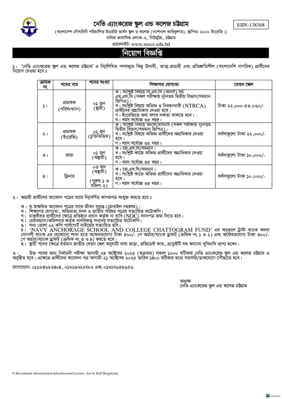 Navy-Anchorage-School-and-College-Chattogram-Job-Circular-2025-PDF