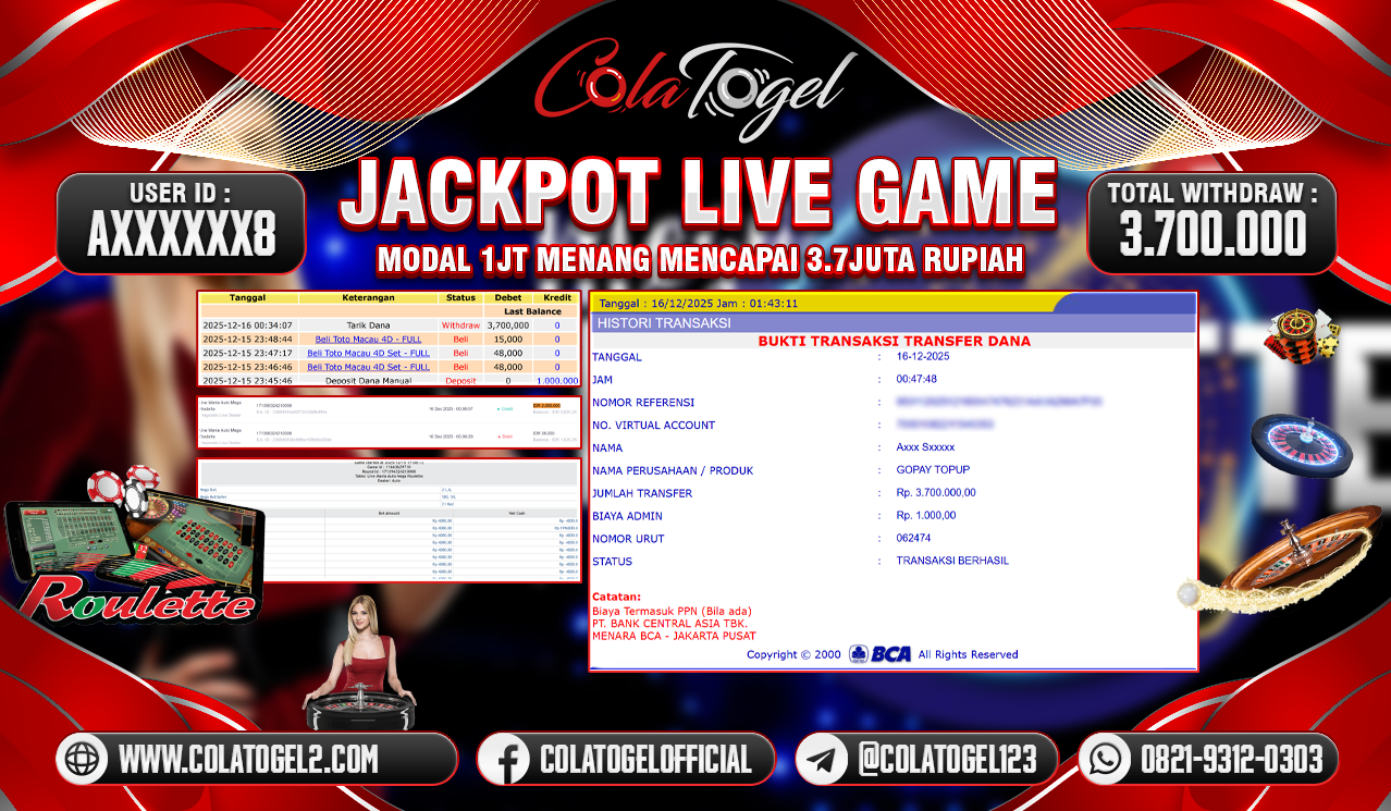 JACKPOT LIVE GAME!!