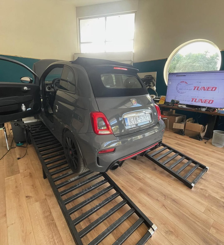 Abarth 1.4T T-Jet dyno graph stock vs tuned