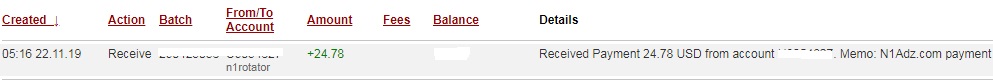 2nd payment from N1Adz ( 24,78$ ) N1adzpayment