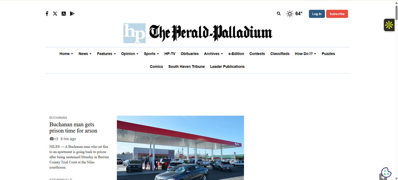 Screenshot of The Herald-Palladium
