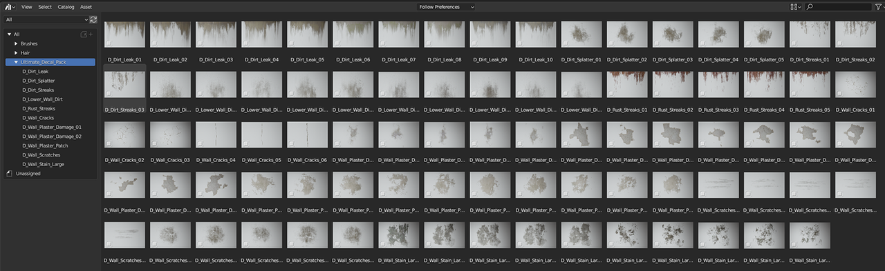 Ultimate Decal Pack Blender Asset Library
