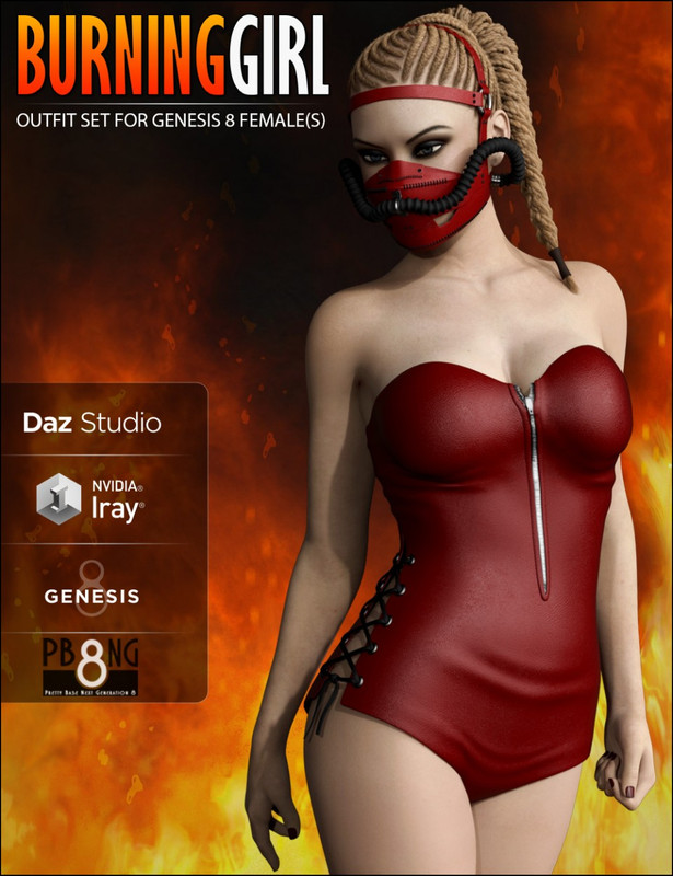 IM00069505 01 Burning Girl Outfit Setfor Genesis8 Females