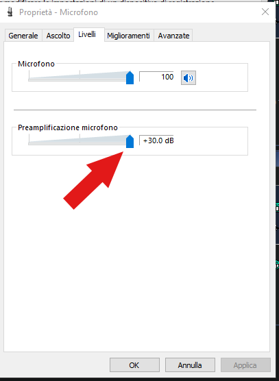 proprietà microfono