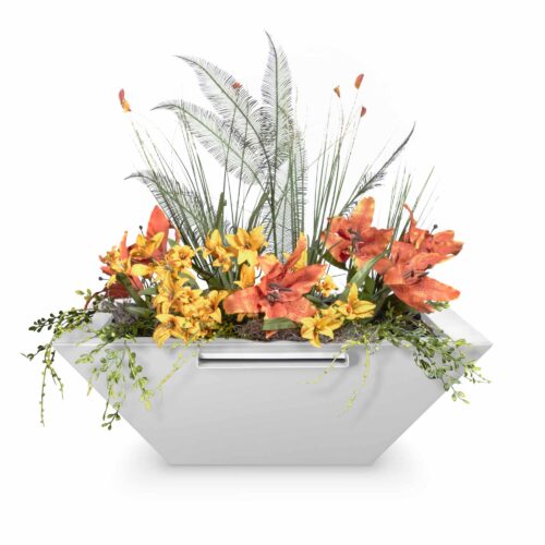 Maya Powder Coat Planter Water white 500x500