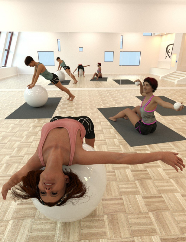Pilates Poses with Ball for Genesis 8 Female(s)