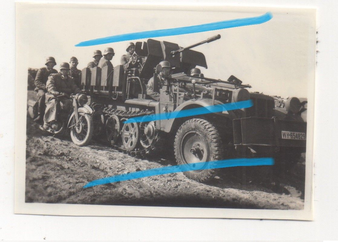 Orig foto Flak Sd.KFZ Panzerjäger Krad LKW TOURS Indre et Loire 