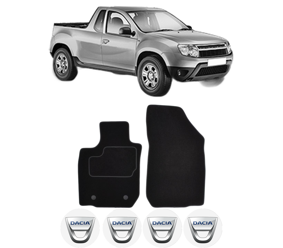 Set Covorase Presuri DACIA LOGAN Pickup (US_) din 2008-2010, Auto, Material Textil Mocheta, 4 Stickere auto cu DACIA