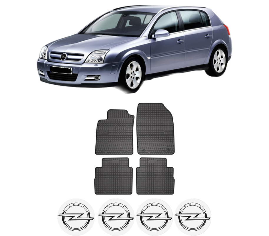 Set covorase presuri OPEL SIGNUM Hatchback (Z03) din 2003-2008, auto, din cauciuc thermoplastic, 4 Stickere auto cu OPEL