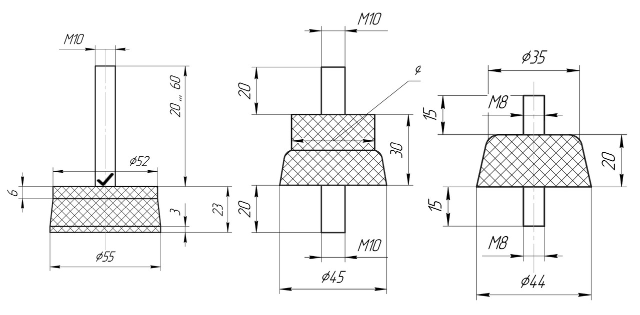 Виброопора размеры