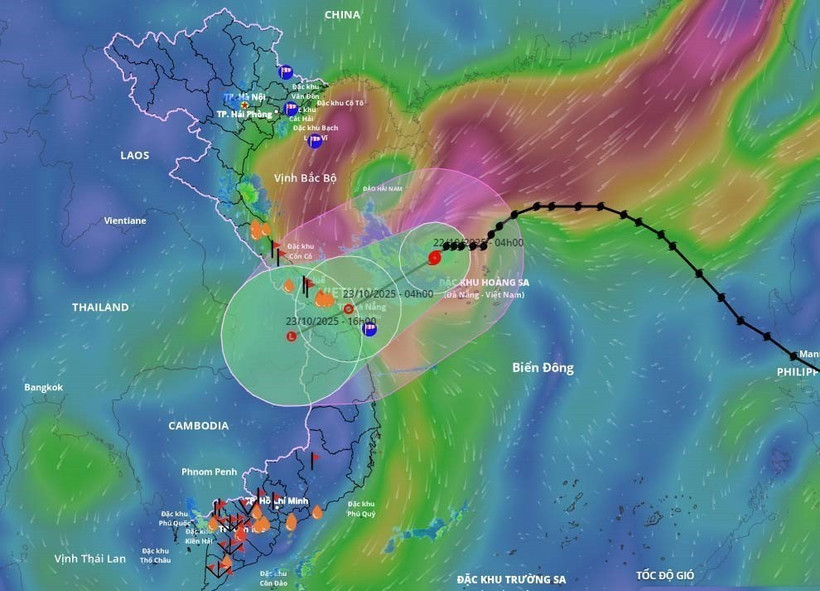 Aerial of Tropical Storm Fengshen’s rain bands over Luzon — floodwaters filling river plains