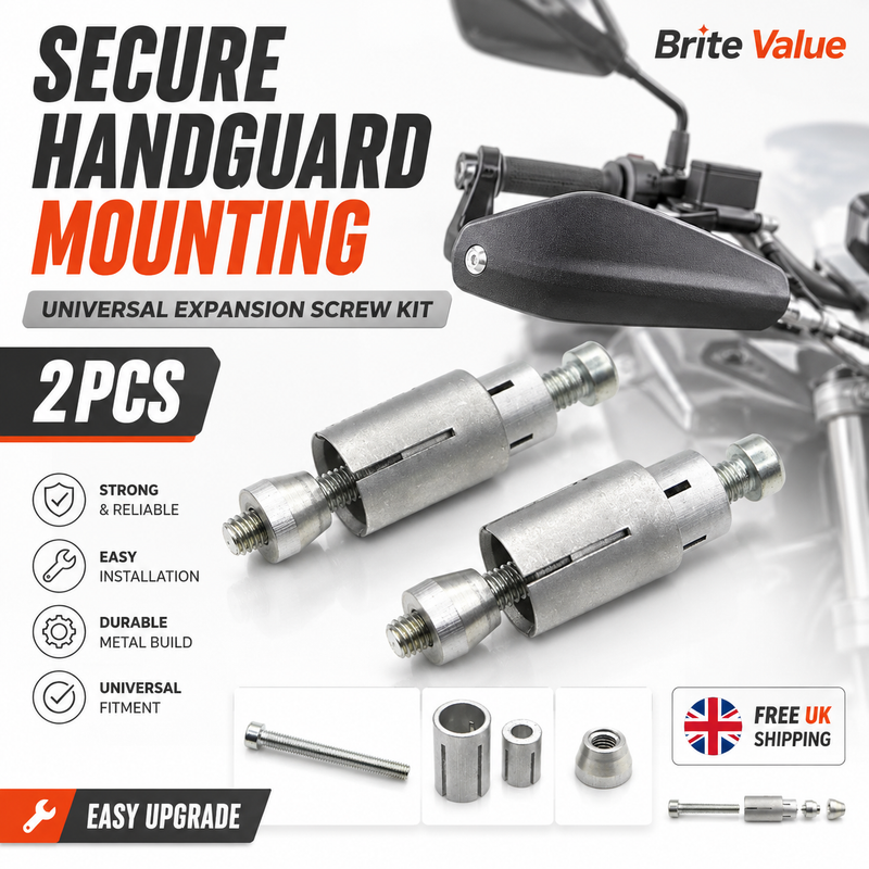Silver aluminium motorcycle expansion screw set