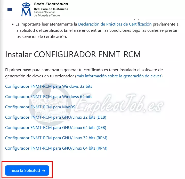 Primer paso para obtener el certificado digital