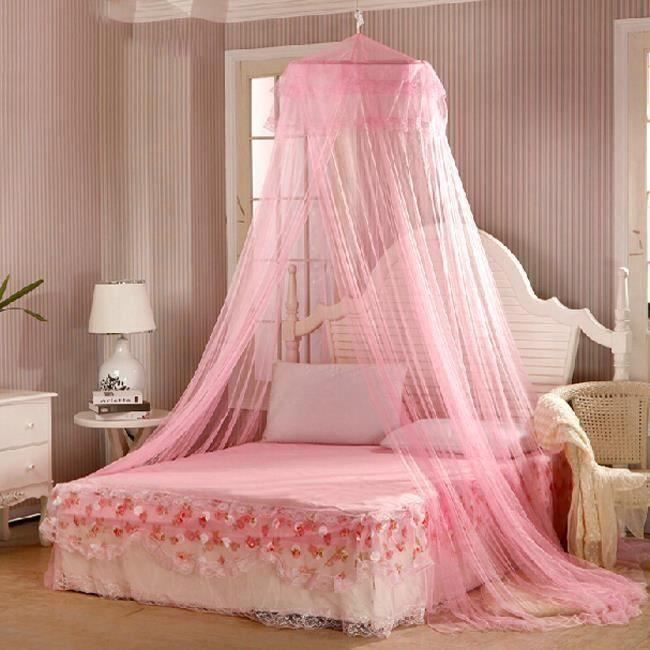 haopyou moustiquaire ciel de lit romantique rose