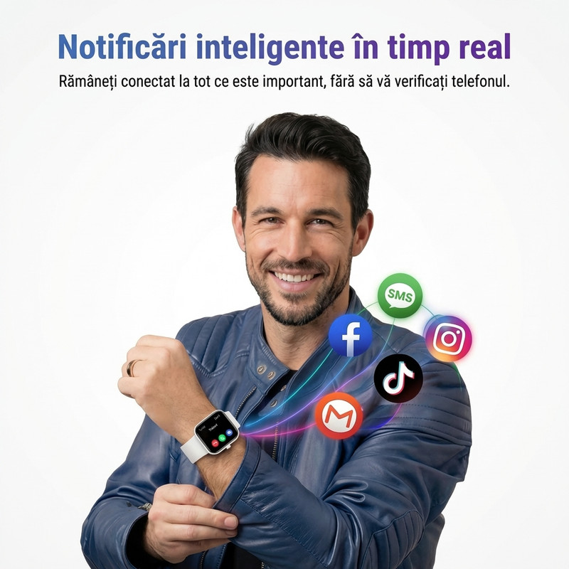 Smartwatch ROTTER Alb