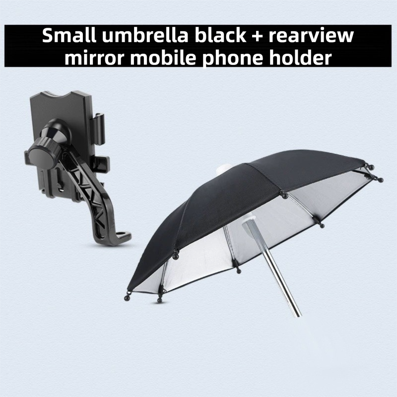 2-Pack Shock-Absorbing and Non-Slip Rearview Mirror Phone Holder with Detachable Mini Umbrella - , Waterproof & Windproof and Sunshade, 360° rotatable