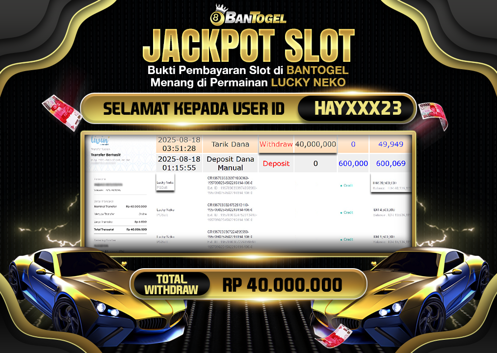 BUKTI JACKPOT LUNAS BANTOGEL