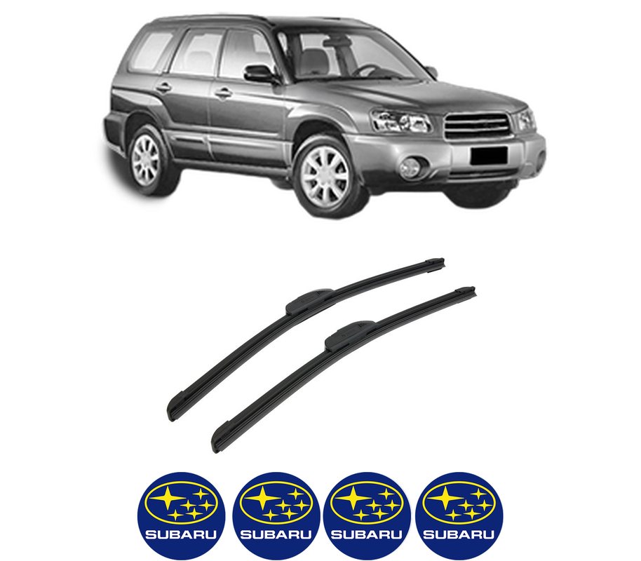 Set stergatoare auto SUBARU FORESTER (SG_) din 2002-2008, pentru parbriz auto, 2 bucati, Bosch Aerotwin Retrofit, din cauciuc siliconat rezistent, 4 Stickere Auto SUBARU