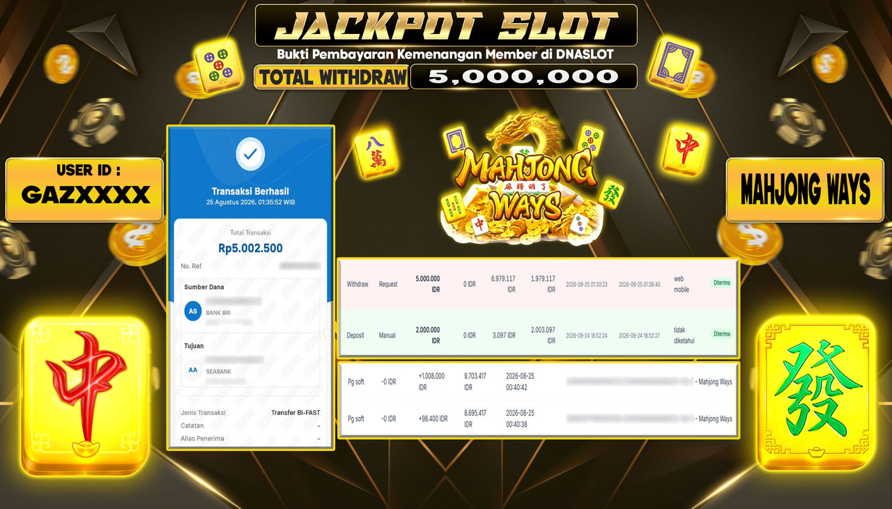 JACKPOT SLOT MAHJONG WAYS 1  25 AGUSTUS 2026
