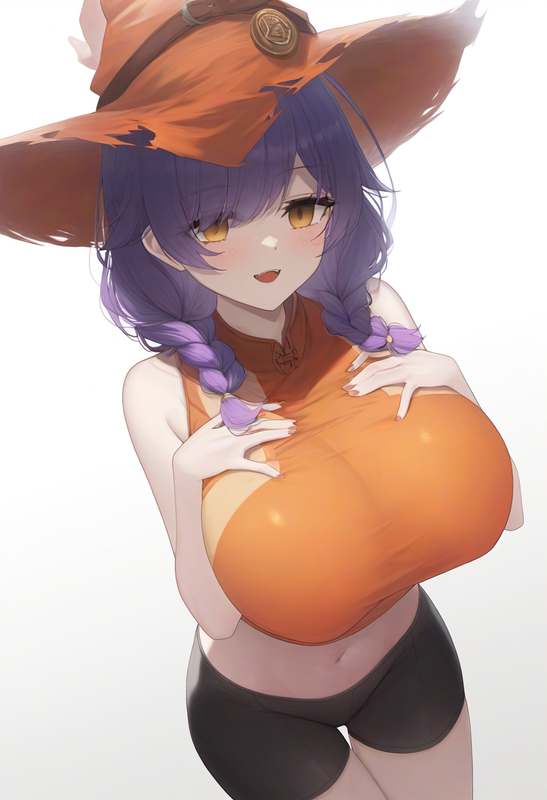 1girl, dutch angle, pale skin, amber eyes, empty eyes, multiple braids, rainbow  s-664325985