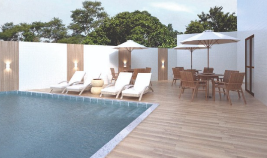 Varanda do apartamento do Domus Boa Viagem com vista urbana