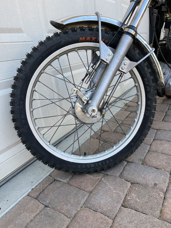 B40 Trials front wheel and fender left side