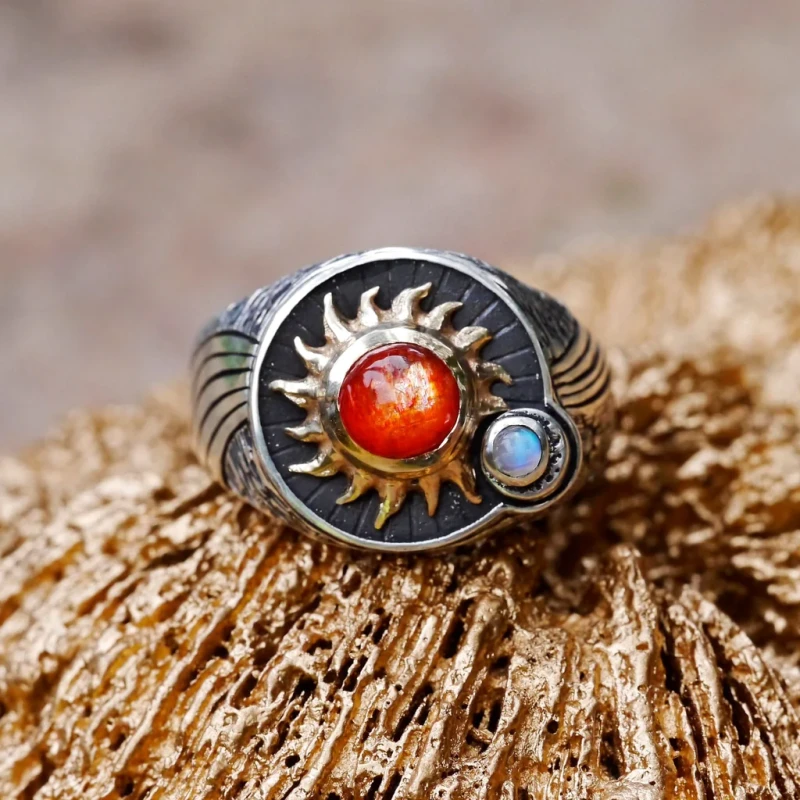 sterling silver and 14k gold stargaze ring with sunstone moonstone diamonds tab1moonstone meaning ta
