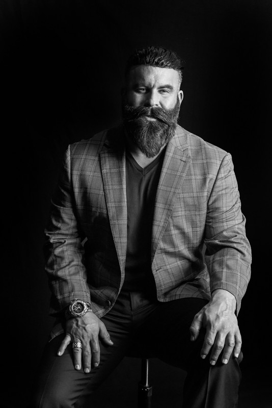 Smiling - Seated BW