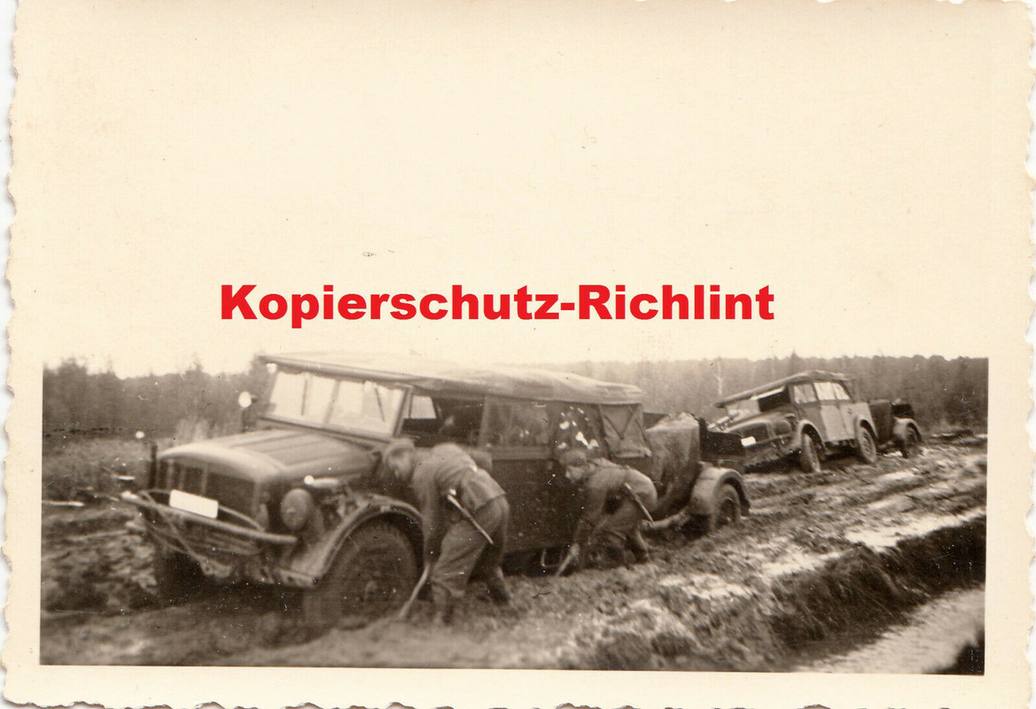 Wehrmacht Rußland leichte LKW Lastwagen Kübelwagen & 2-cm-Flak S