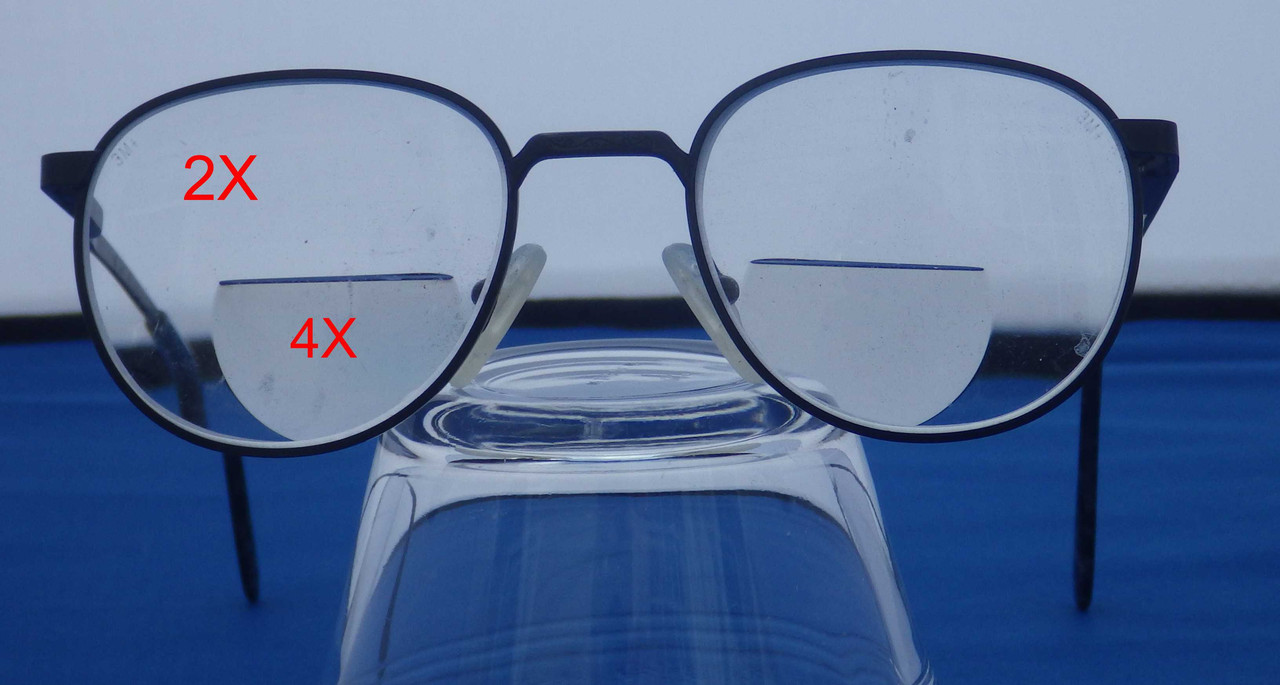 Two and Four Power Bifocals Labeled