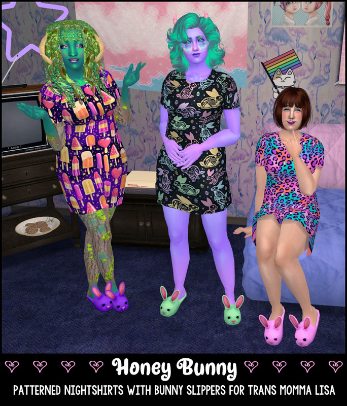 Nighties with bunny slippers preview