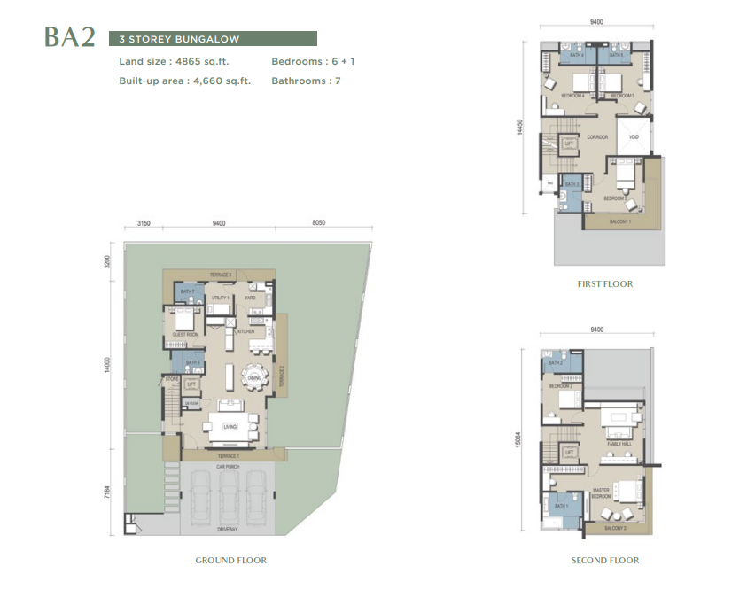 Sierra Hijauan Phase 2E Type B floor plan in Ampang, Kuala Lumpur