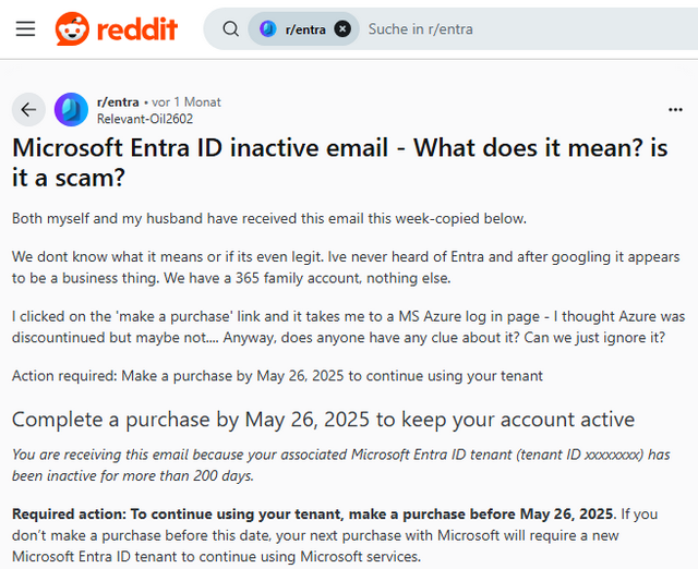 Purchase SPAM "from Microsoft"