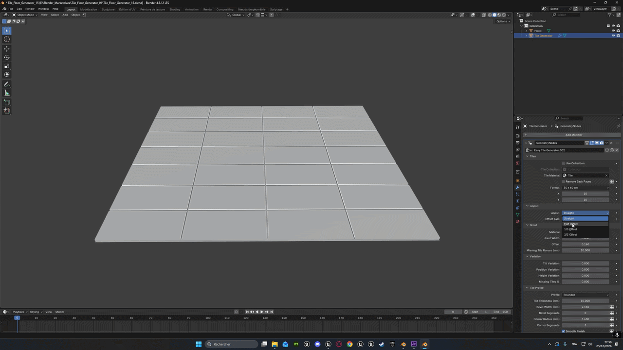 Straight and staggered tile layout patterns