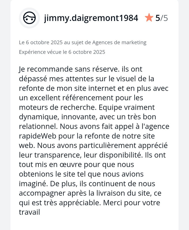 Témoignage client RapideWeb