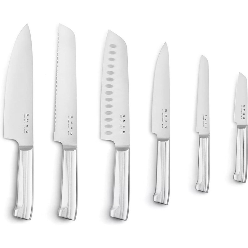 Smeg 7-Piece NEW knife Block set stainless steel Multicolor