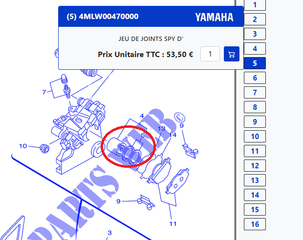Piston frein arrière
