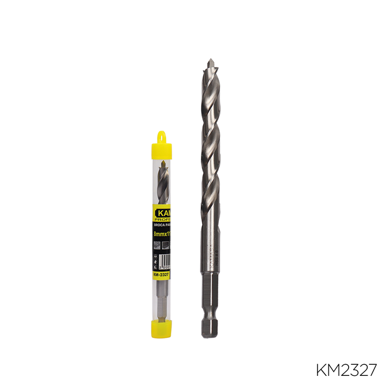 BROCA PARA MADERA HSS CON VASTAGO HEX 1/4" X 8mm KAMASA