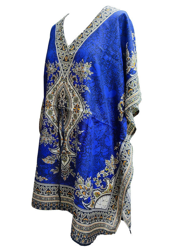 Women Kaftan Short Maxi Kaftan Hippy Boho Tunic Plus Size Dress Nightdress - Picture 8 of 33