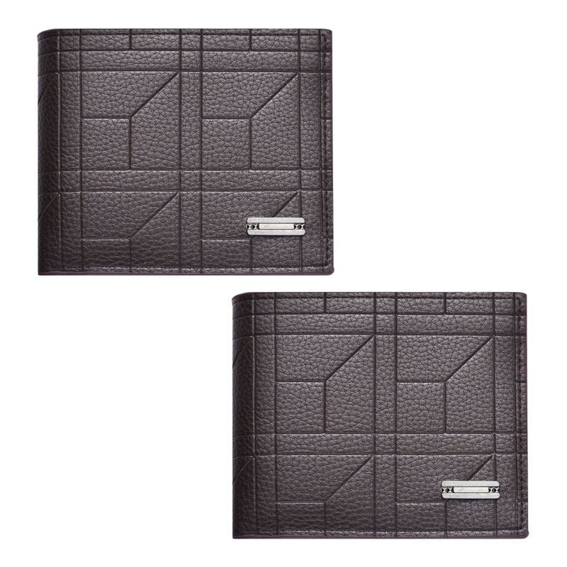 2-Pack Dark Brown Men's Ultra-Thin PU Leather Wallet - Compact & Stylish Bi-fold Purse with Multiple Card Slots