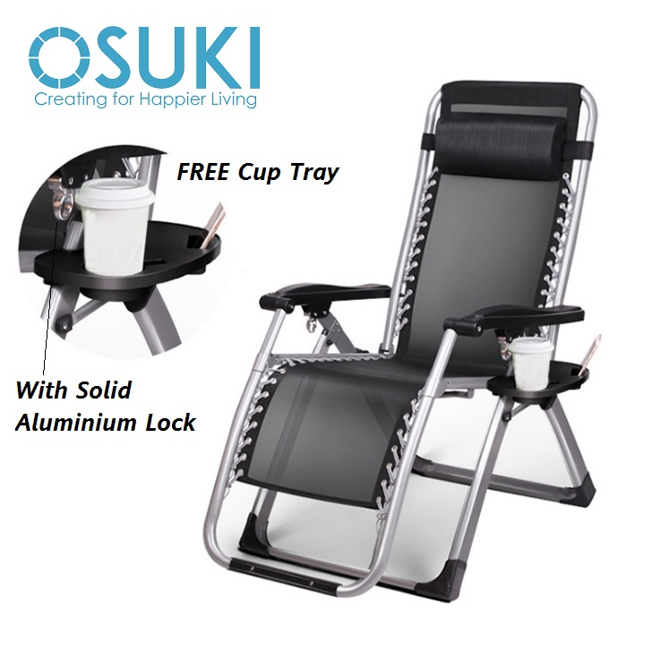 OSUKI Relax Chair Foldable Adjustable (FREE Cup Tray)