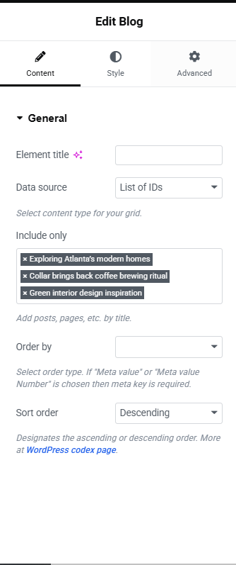 blog ids