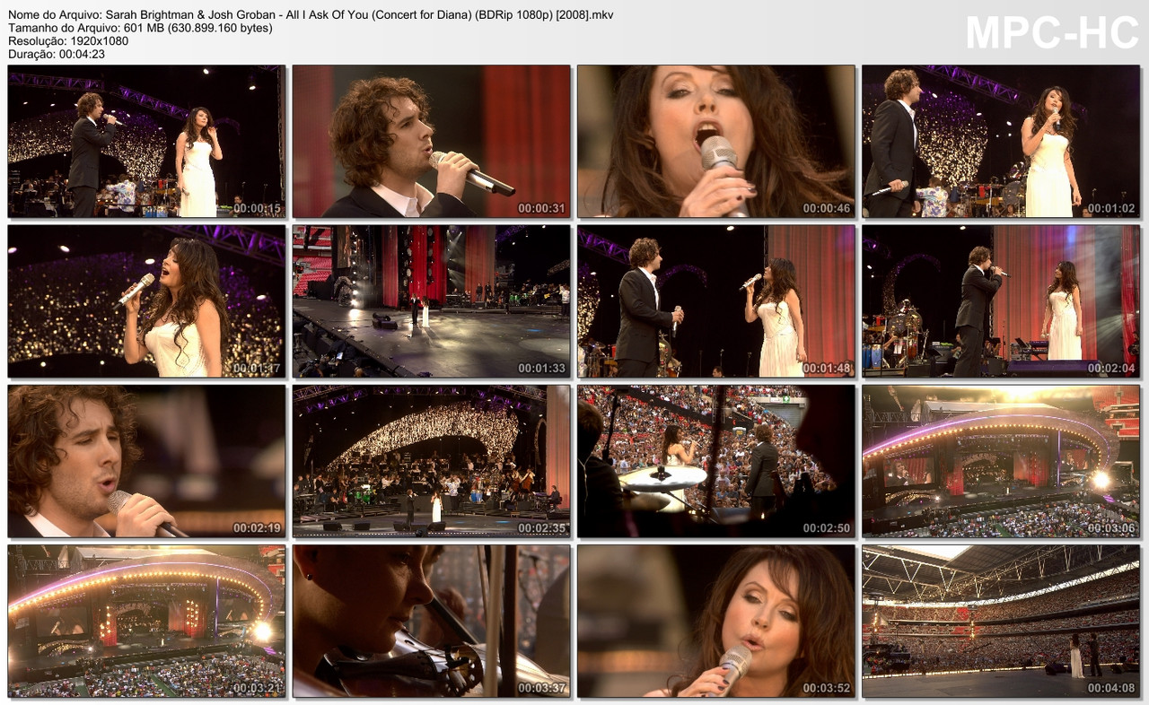 Sarah Brightman & Josh Groban - All I Ask Of You (Concert for Diana) (BDRip 1080p) [2008]